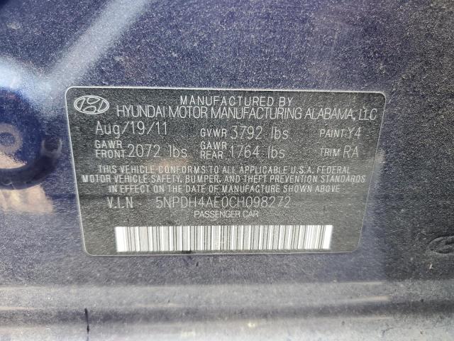 Photo 11 VIN: 5NPDH4AE0CH098272 - HYUNDAI ELANTRA GL 