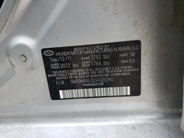 Photo 12 VIN: 5NPDH4AE0CH105740 - HYUNDAI ELANTRA GL 