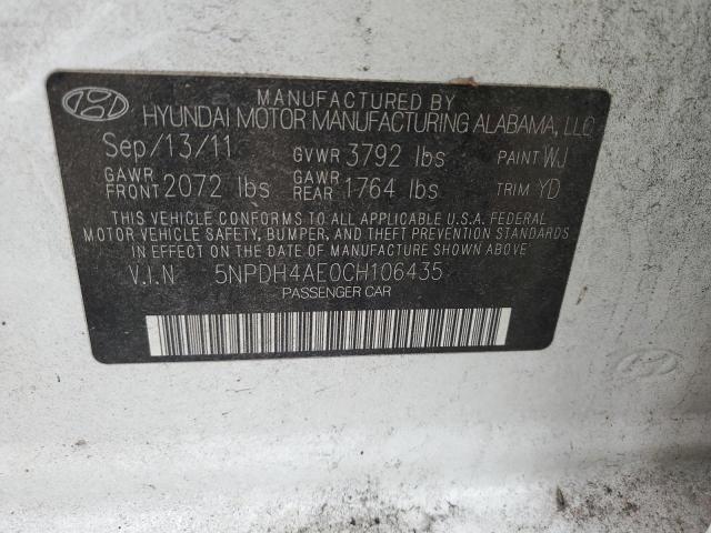 Photo 11 VIN: 5NPDH4AE0CH106435 - HYUNDAI ELANTRA GL 