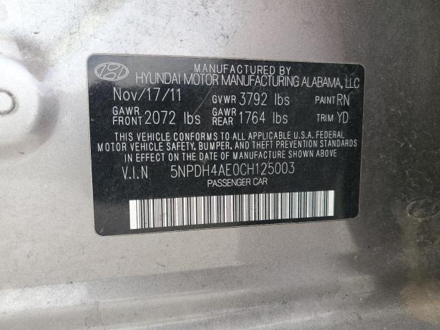 Photo 12 VIN: 5NPDH4AE0CH125003 - HYUNDAI ELANTRA 