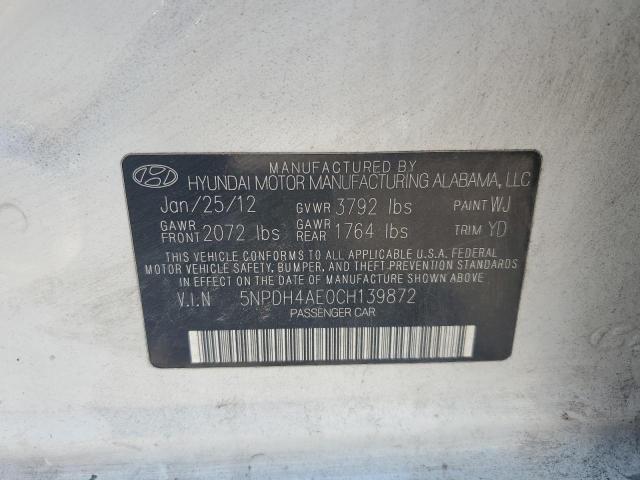 Photo 11 VIN: 5NPDH4AE0CH139872 - HYUNDAI ELANTRA GL 