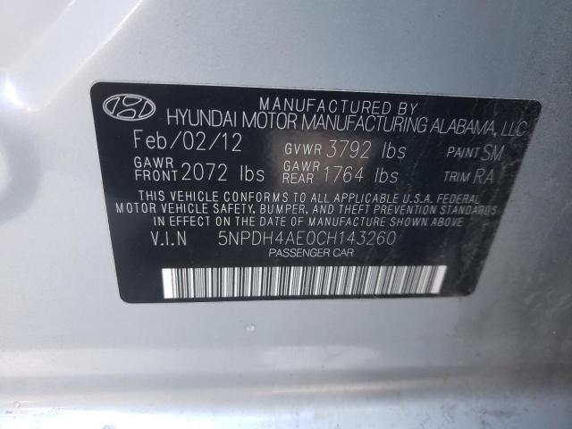 Photo 9 VIN: 5NPDH4AE0CH143260 - HYUNDAI ELANTRA GL 