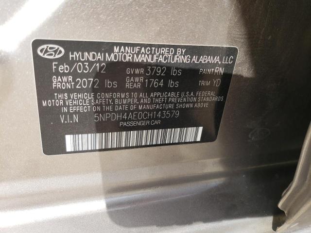 Photo 11 VIN: 5NPDH4AE0CH143579 - HYUNDAI ELANTRA GL 