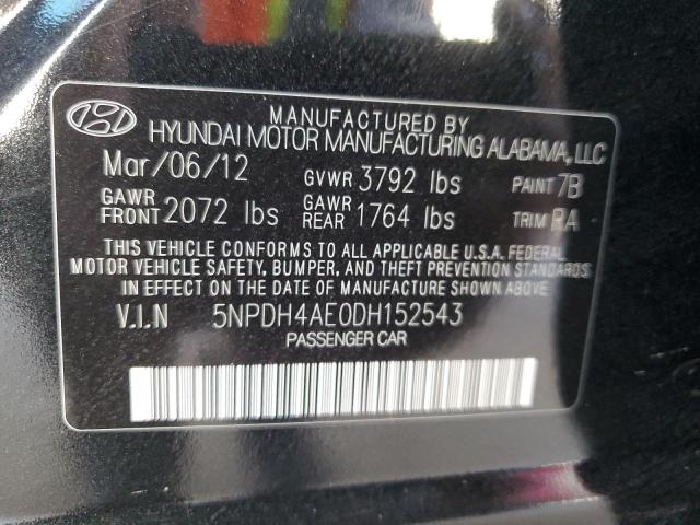 Photo 11 VIN: 5NPDH4AE0DH152543 - HYUNDAI ELANTRA GL 