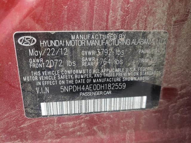 Photo 9 VIN: 5NPDH4AE0DH182559 - HYUNDAI ELANTRA GL 