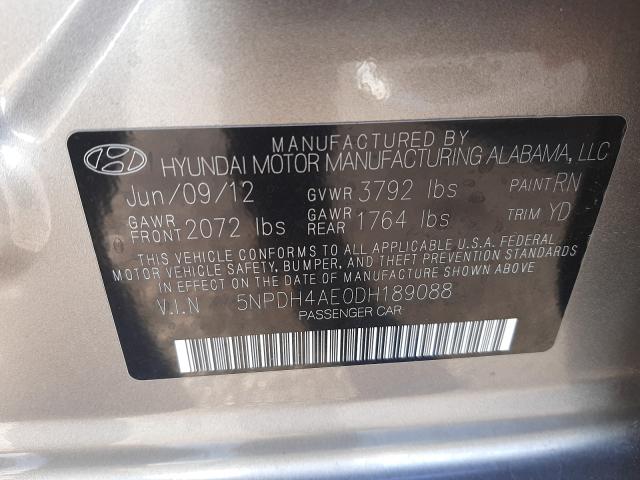 Photo 9 VIN: 5NPDH4AE0DH189088 - HYUNDAI ELANTRA GL 