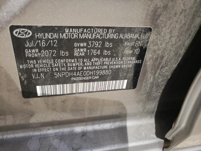 Photo 9 VIN: 5NPDH4AE0DH199880 - HYUNDAI ELANTRA GL 