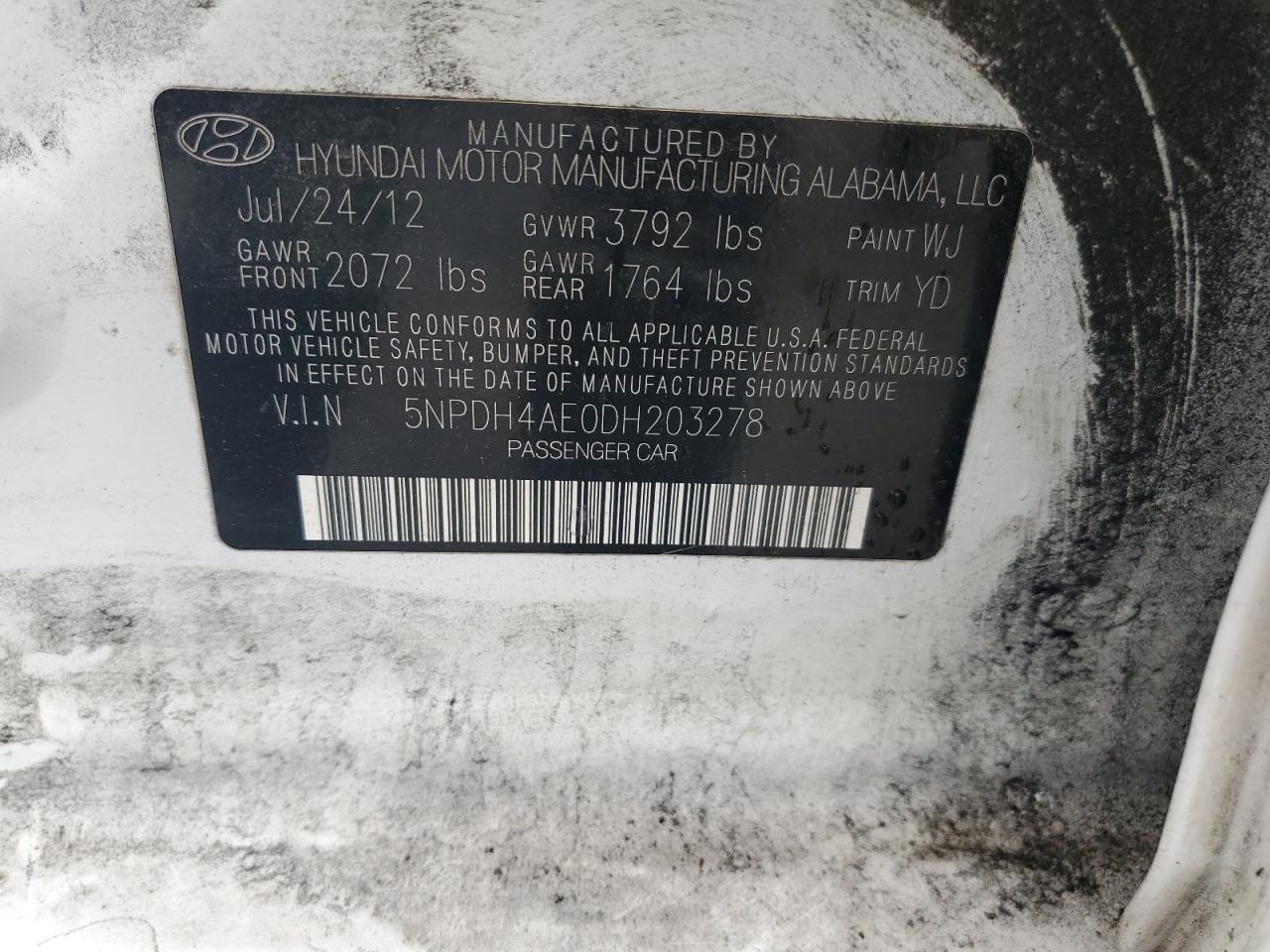 Photo 11 VIN: 5NPDH4AE0DH203278 - HYUNDAI ELANTRA 