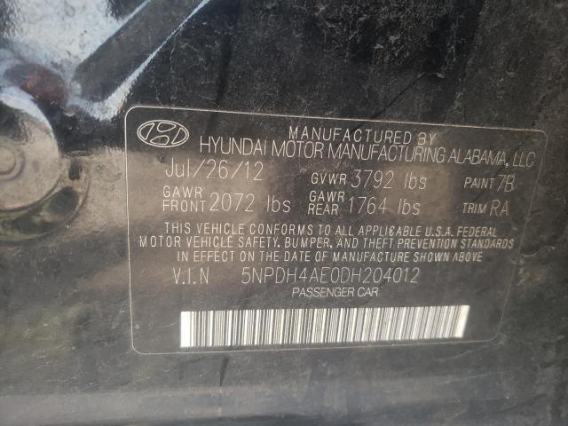 Photo 9 VIN: 5NPDH4AE0DH204012 - HYUNDAI ELANTRA GL 