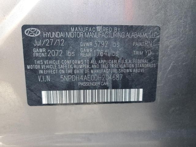 Photo 11 VIN: 5NPDH4AE0DH204687 - HYUNDAI ELANTRA GL 