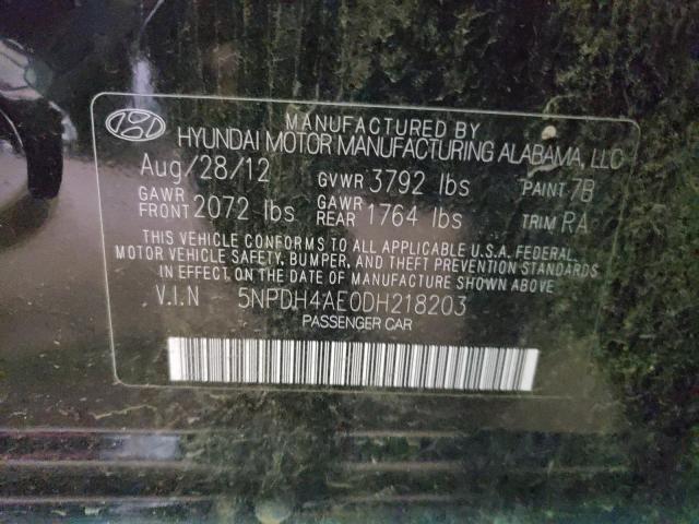 Photo 9 VIN: 5NPDH4AE0DH218203 - HYUNDAI ELANTRA GL 