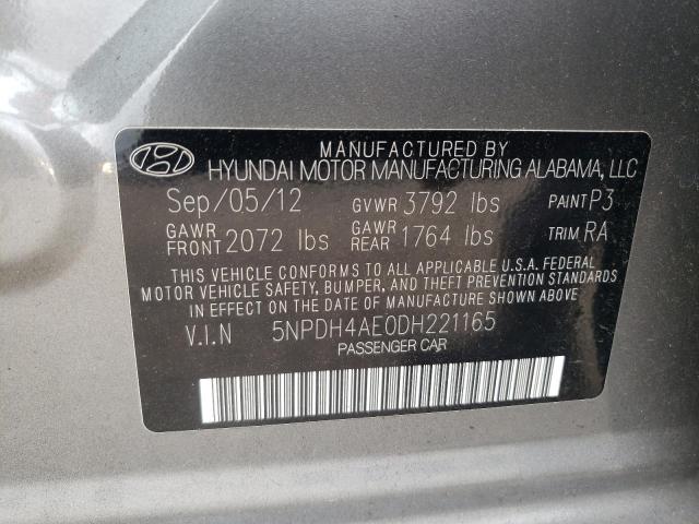 Photo 9 VIN: 5NPDH4AE0DH221165 - HYUNDAI ELANTRA GL 