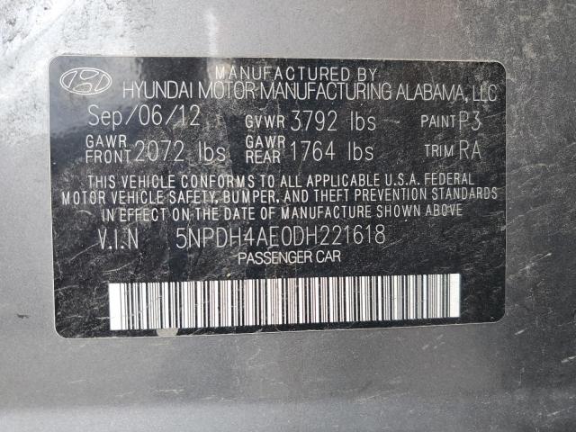 Photo 12 VIN: 5NPDH4AE0DH221618 - HYUNDAI ELANTRA GL 