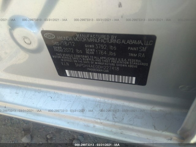 Photo 8 VIN: 5NPDH4AE0DH227418 - HYUNDAI ELANTRA 