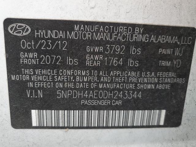 Photo 9 VIN: 5NPDH4AE0DH243344 - HYUNDAI ELANTRA GL 