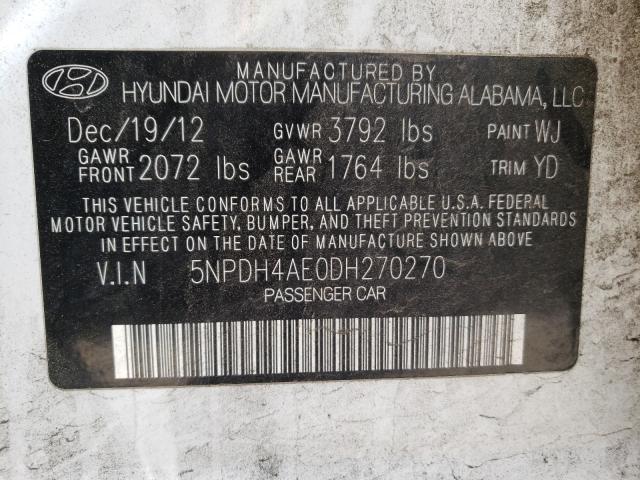 Photo 9 VIN: 5NPDH4AE0DH270270 - HYUNDAI ELANTRA GL 