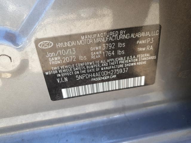 Photo 9 VIN: 5NPDH4AE0DH275937 - HYUNDAI ELANTRA GL 