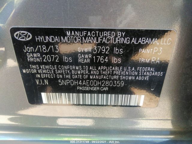 Photo 8 VIN: 5NPDH4AE0DH280359 - HYUNDAI ELANTRA 