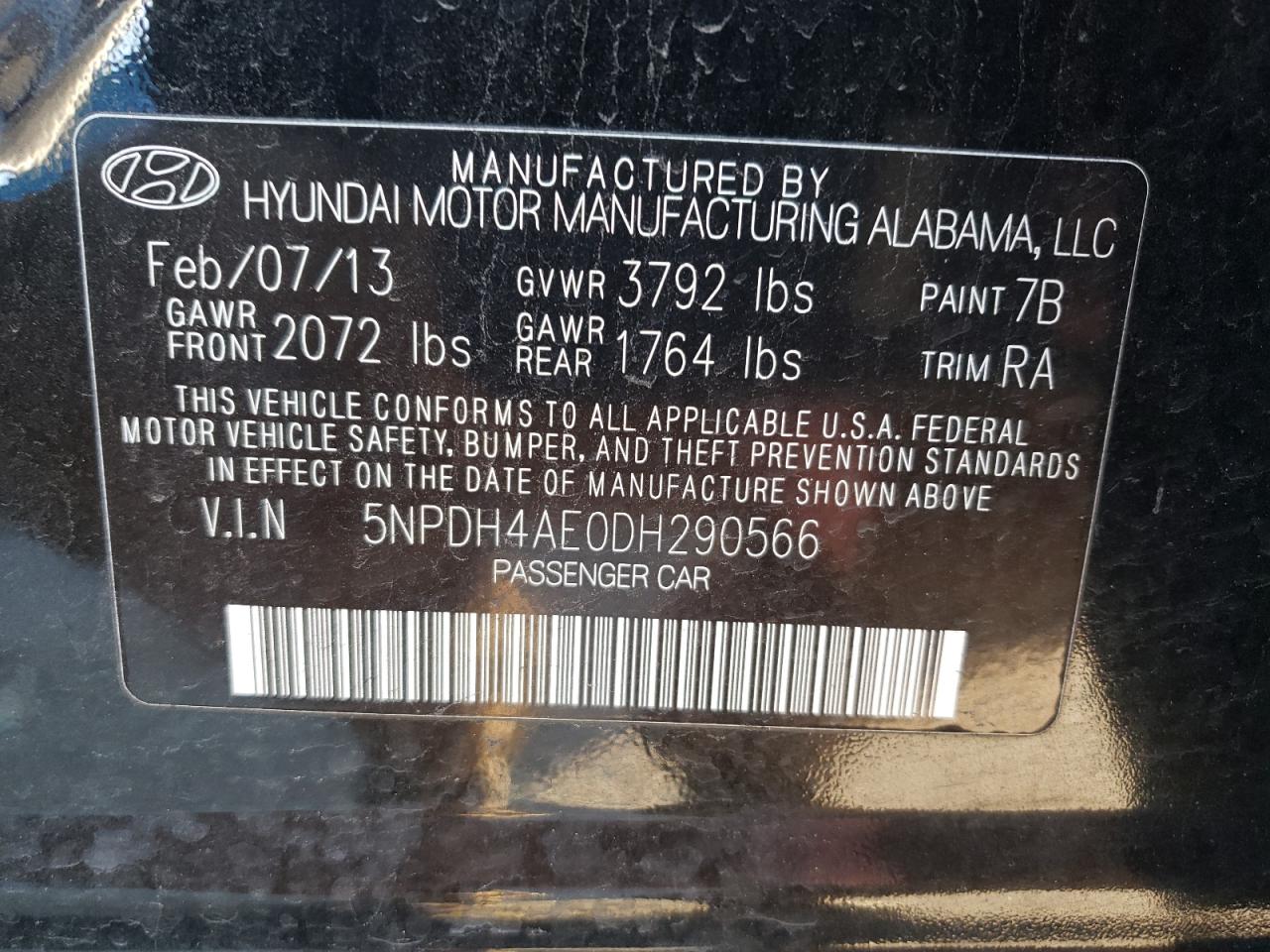 Photo 11 VIN: 5NPDH4AE0DH290566 - HYUNDAI ELANTRA 