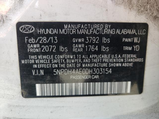 Photo 9 VIN: 5NPDH4AE0DH303154 - HYUNDAI ELANTRA GL 