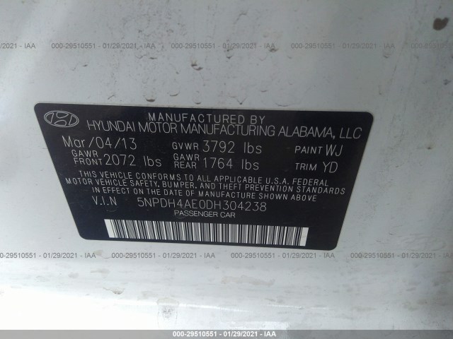 Photo 8 VIN: 5NPDH4AE0DH304238 - HYUNDAI ELANTRA 