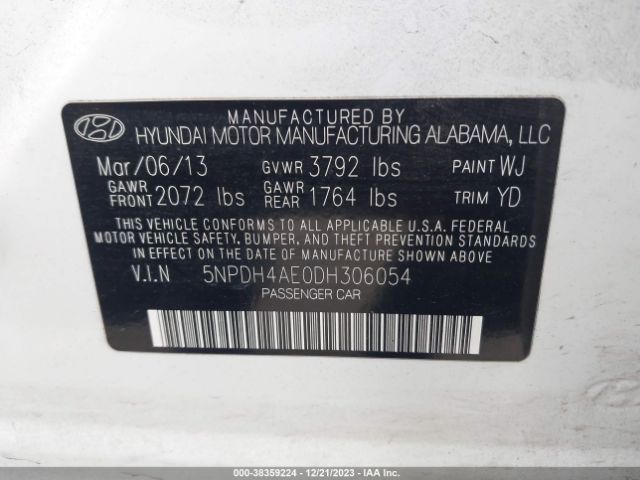 Photo 8 VIN: 5NPDH4AE0DH306054 - HYUNDAI ELANTRA 