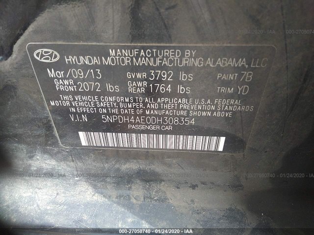 Photo 8 VIN: 5NPDH4AE0DH308354 - HYUNDAI ELANTRA 