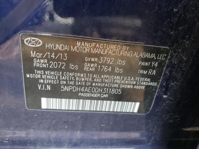 Photo 9 VIN: 5NPDH4AE0DH311805 - HYUNDAI ELANTRA GL 