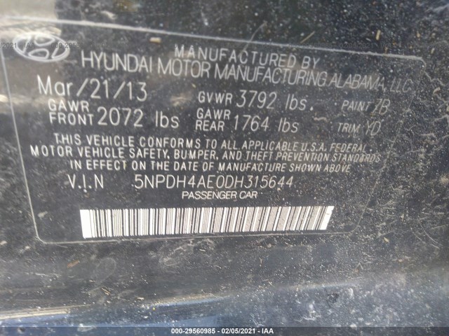 Photo 8 VIN: 5NPDH4AE0DH315644 - HYUNDAI ELANTRA 