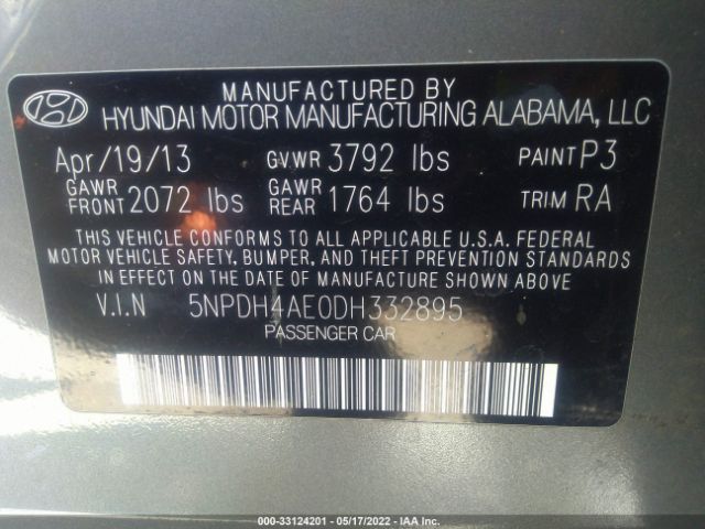 Photo 8 VIN: 5NPDH4AE0DH332895 - HYUNDAI ELANTRA 