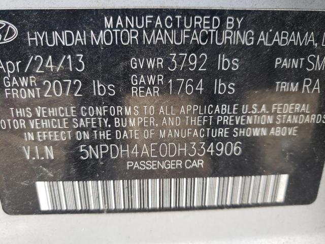 Photo 9 VIN: 5NPDH4AE0DH334906 - HYUNDAI ELANTRA GL 