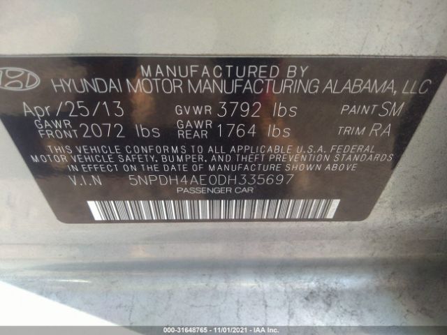 Photo 8 VIN: 5NPDH4AE0DH335697 - HYUNDAI ELANTRA 