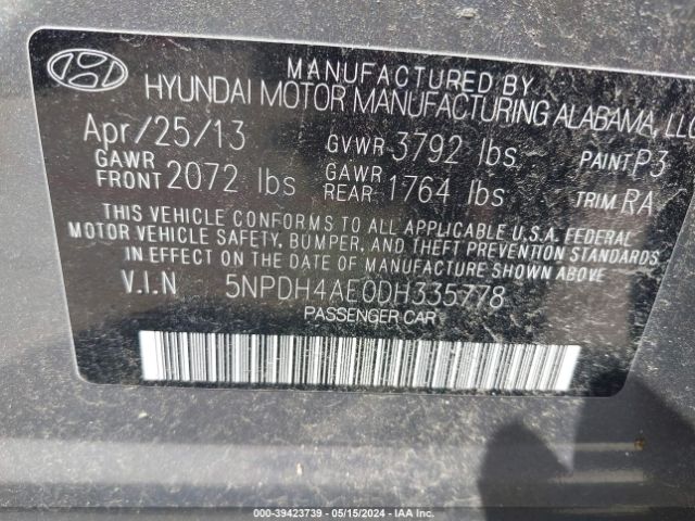 Photo 8 VIN: 5NPDH4AE0DH335778 - HYUNDAI ELANTRA 