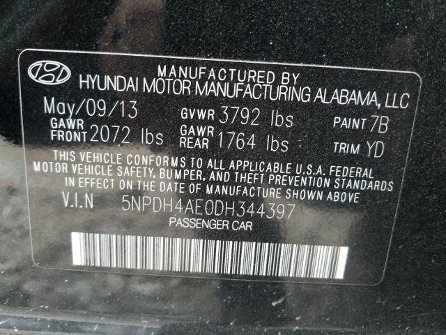 Photo 9 VIN: 5NPDH4AE0DH344397 - HYUNDAI ELANTRA 