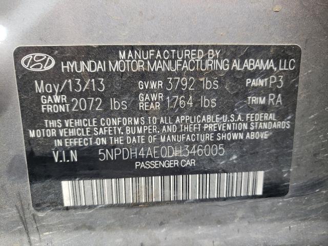 Photo 9 VIN: 5NPDH4AE0DH346005 - HYUNDAI ELANTRA 