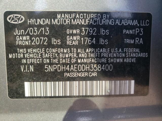 Photo 9 VIN: 5NPDH4AE0DH358400 - HYUNDAI ELANTRA 