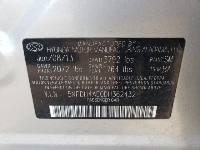 Photo 9 VIN: 5NPDH4AE0DH362432 - HYUNDAI ELANTRA 