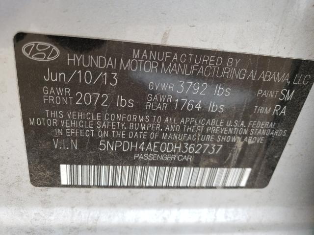 Photo 9 VIN: 5NPDH4AE0DH362737 - HYUNDAI ELANTRA 