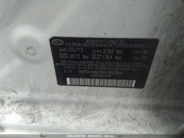 Photo 8 VIN: 5NPDH4AE0DH369364 - HYUNDAI ELANTRA 