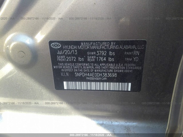 Photo 8 VIN: 5NPDH4AE0DH383698 - HYUNDAI ELANTRA 