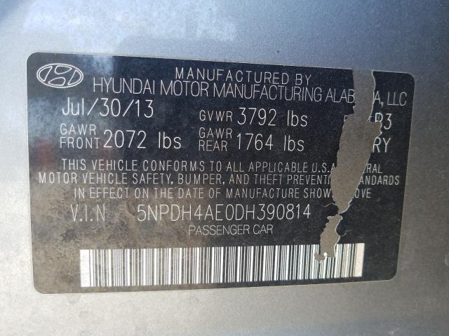 Photo 9 VIN: 5NPDH4AE0DH390814 - HYUNDAI ELANTRA GL 