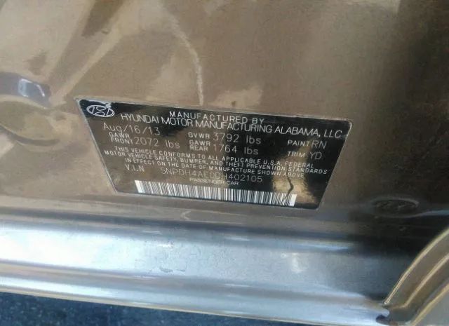 Photo 8 VIN: 5NPDH4AE0DH402105 - HYUNDAI ELANTRA 