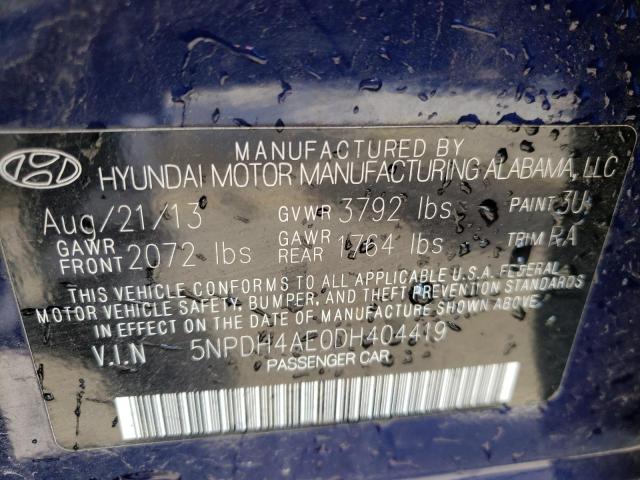 Photo 9 VIN: 5NPDH4AE0DH404419 - HYUNDAI ELANTRA GL 