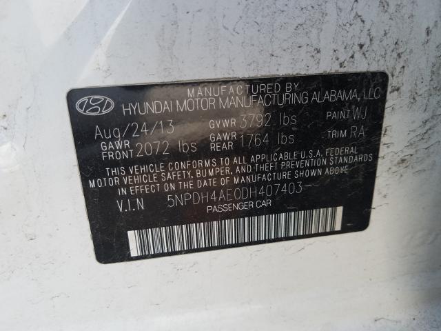 Photo 9 VIN: 5NPDH4AE0DH407403 - HYUNDAI ELANTRA GL 