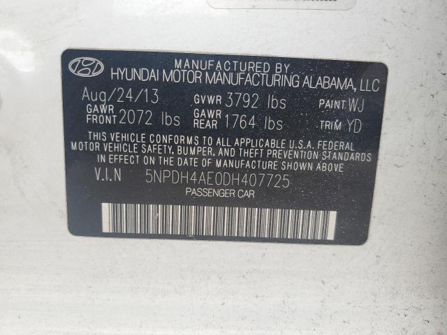 Photo 12 VIN: 5NPDH4AE0DH407725 - HYUNDAI ELANTRA GL 