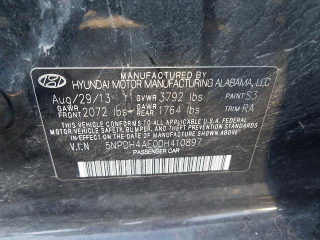 Photo 9 VIN: 5NPDH4AE0DH410897 - HYUNDAI ELANTRA GL 