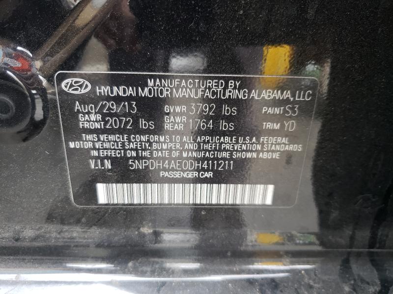 Photo 9 VIN: 5NPDH4AE0DH411211 - HYUNDAI ELANTRA GL 