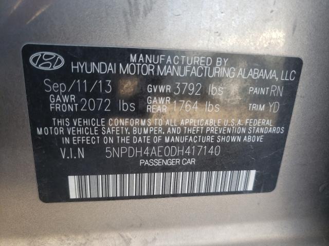 Photo 9 VIN: 5NPDH4AE0DH417140 - HYUNDAI ELANTRA GL 