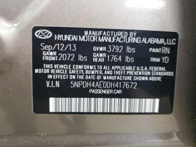 Photo 11 VIN: 5NPDH4AE0DH417672 - HYUNDAI ELANTRA 