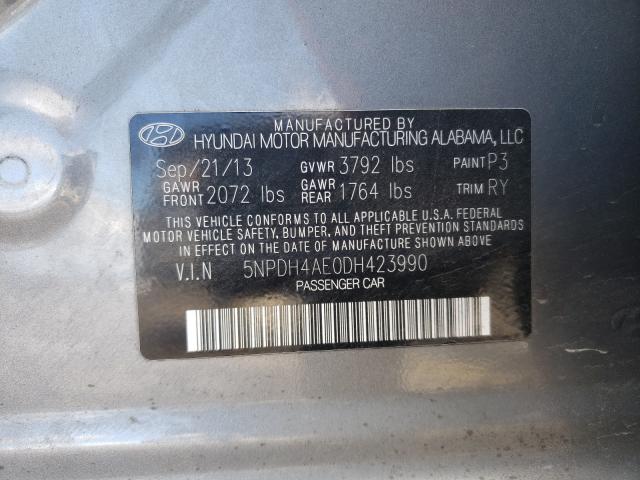 Photo 9 VIN: 5NPDH4AE0DH423990 - HYUNDAI ELANTRA GL 